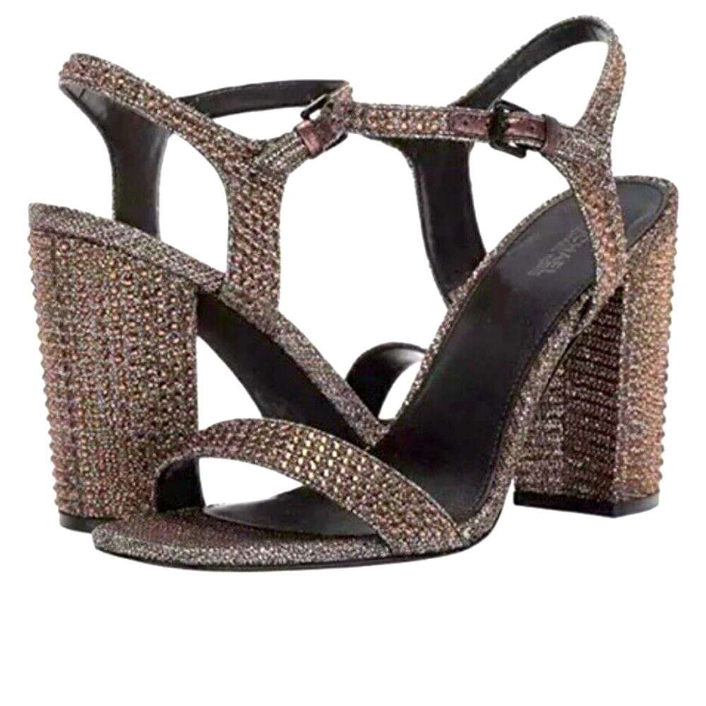 Michael Kors Francine Jewel
Embellished Block Heel Sandals
Brown / Black Size 8